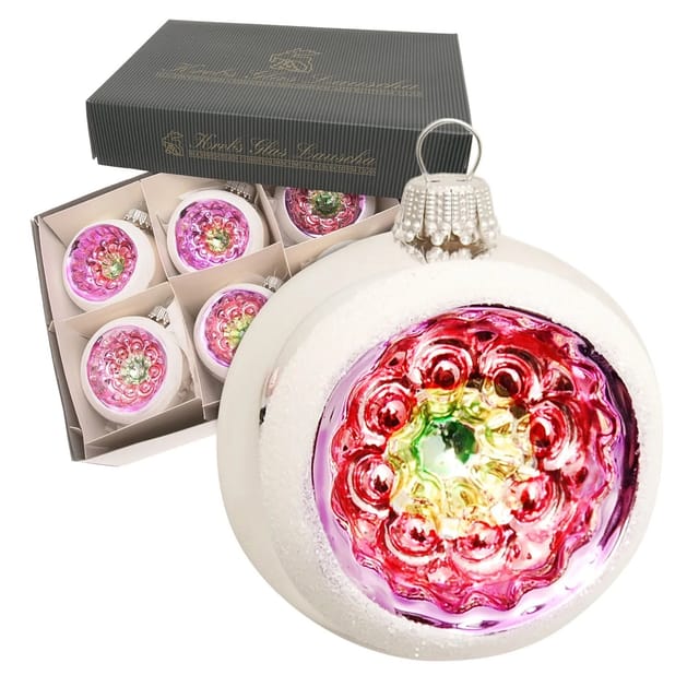Krebs Glas Lauscha Weihnachtskugeln Reflex Retro 6er-Set 8cm