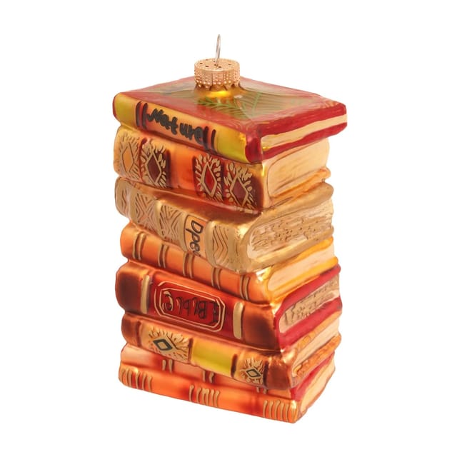 Krebs Glas Lauscha Weihnachtsornament Bücherstapel 1-tlg. 12cm