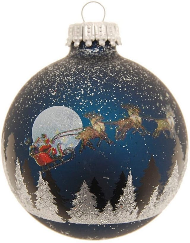 Krebs Glas Lauscha Weihnachtskugeln Spirit of Xmas 4er-Set 7cm