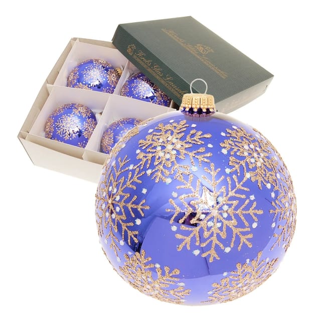 Krebs Glas Lauscha Weihnachtsbaumkugel 4er-Set 11cm