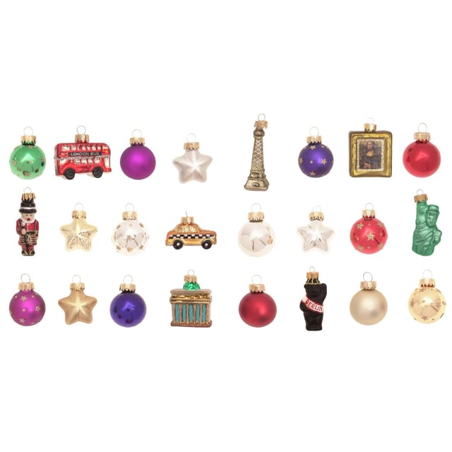 Christbaumschmuck Figurensortiment Glas 3cm 24Stück