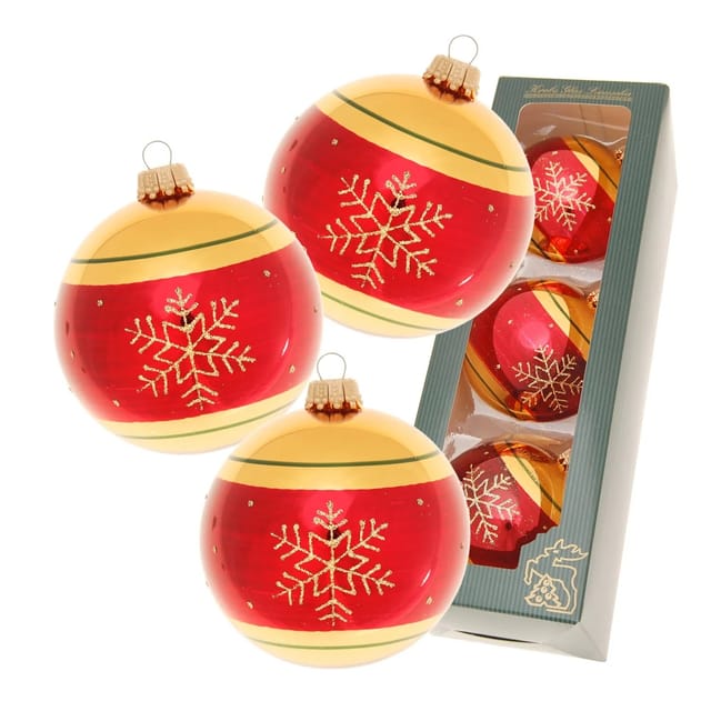 Krebs Glas Lauscha Weihnachtskugeln Xmas Night 3er-Set 8cm