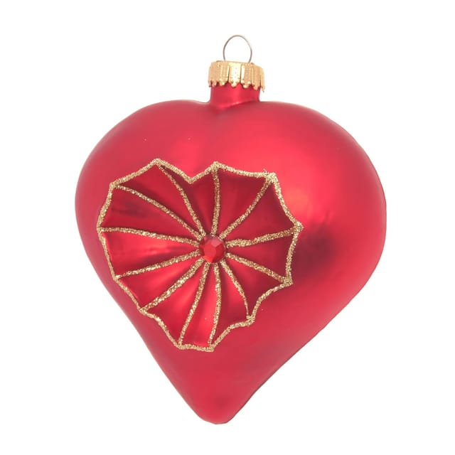 Krebs Glas Lauscha Weihnachtsornament Herz mit Reflex 1-tlg. 5cm
