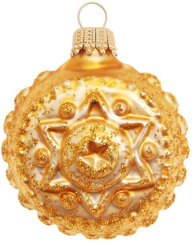 Krebs Glas Lauscha Weihnachtsbaumkugelformen Gold 4er-Set 6cm