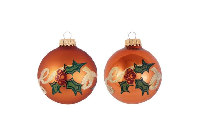 Krebs Glas Lauscha Weihnachtskugeln Mistelzweigdeko 4-tlg. 7cm