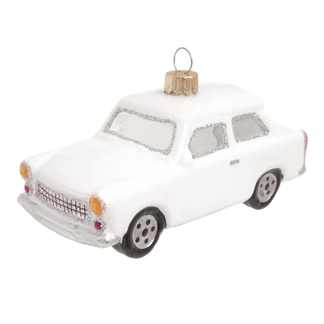 Krebs Glas Lauscha Weihnachtsornament Trabant Weiß 1-tlg. 6cm
