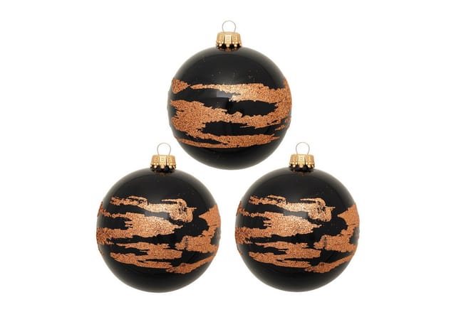 Krebs Glas Lauscha Weihnachtskugeln African Xmas 3er-Set 8cm