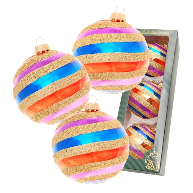 Krebs Glas Lauscha Weihnachtskugeln Bright 3er-Set 8cm