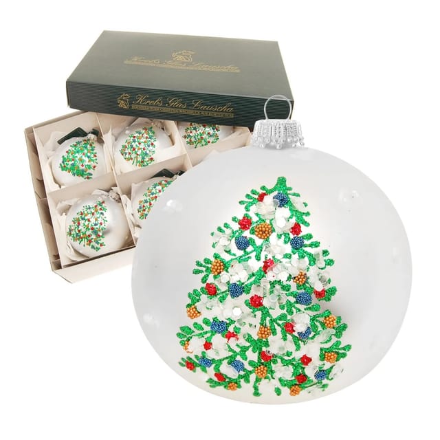 Krebs Glas Lauscha Weihnachtsbaumkugel Baumdeko 6er-Set 8cm