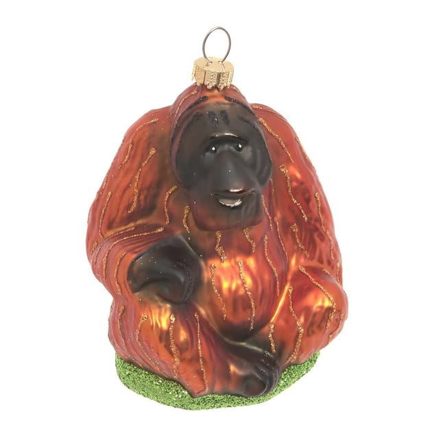 Krebs Glas Lauscha Weihnachtsornament Orang-Utan 1-tlg. 6cm