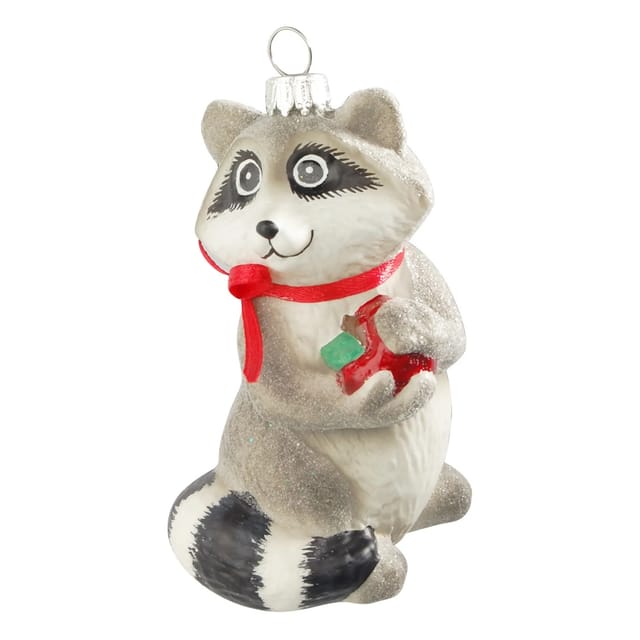Krebs Glas Lauscha Weihnachtsornament Waschbär 1-tlg. 10cm