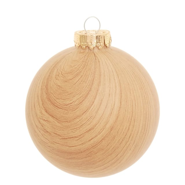 Krebs Glas Lauscha Weihnachtsbaumkugel Holzoptik 1-tlg. 10cm