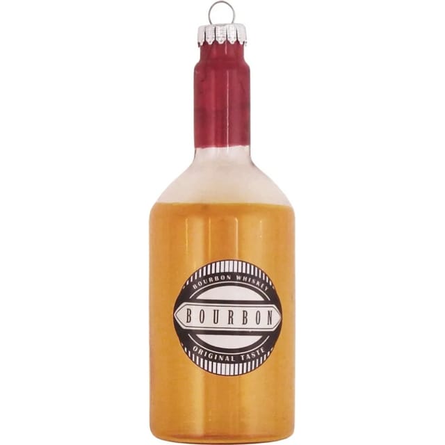 Krebs Glas Lauscha Weihnachtsornament Bourbonflasche 1-tlg. 10cm