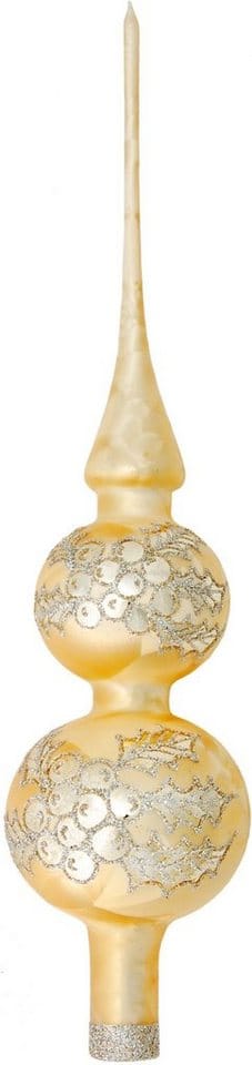 Christbaumschmuck Christbaumspitze Glas Ø 7 x 30 cm gold Eislack