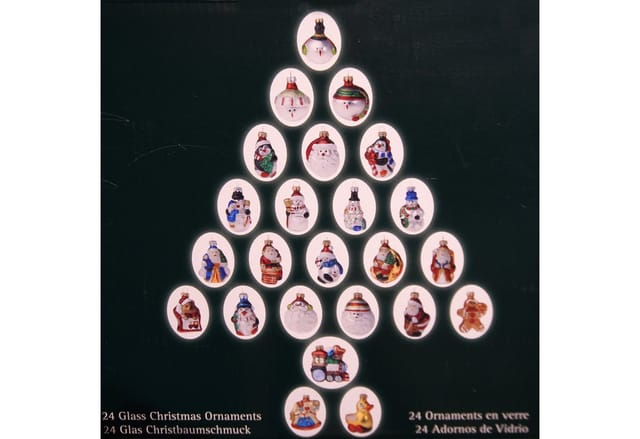 Krebs Glas Lauscha Adventskalender Baumschmuck 24-tlg. 4cm