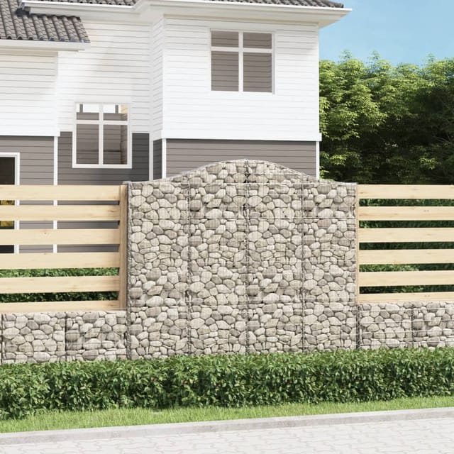 vidaXL Gabionen mit Hochbogen 2 Stk 200x30x180/200cm Eisen 1562285