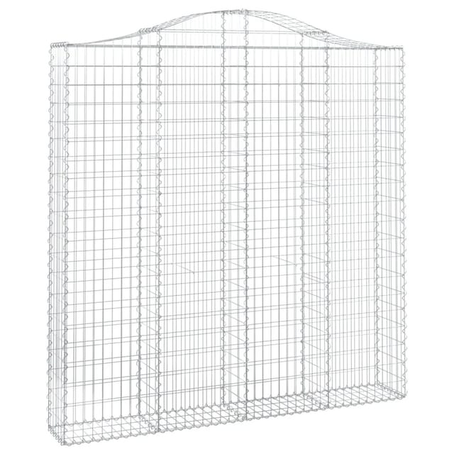 vidaXL Gabionen mit Hochbogen 2 Stk 200x30x200/220cm Eisen 1595479
