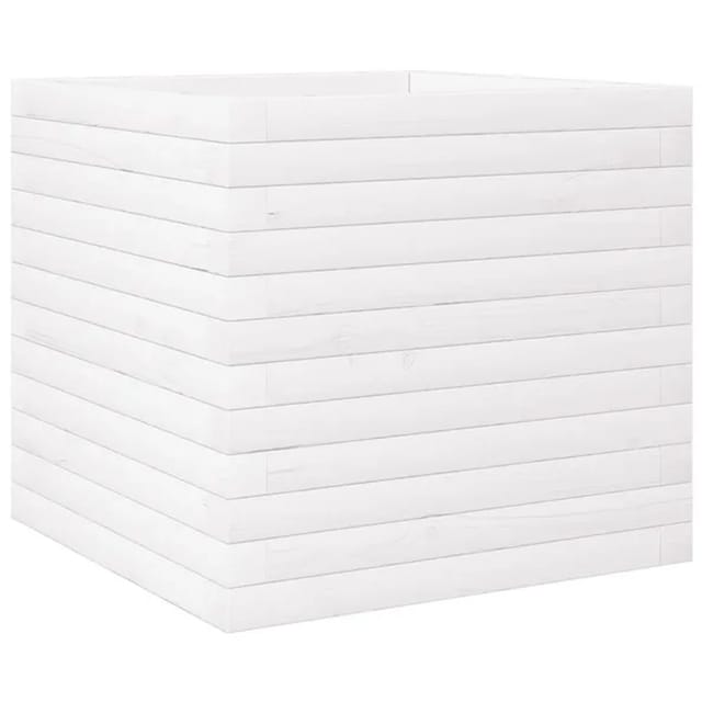 vidaXL Pflanzkübel Weiß 50x50x46 cm Massivholz Kiefer 2152937