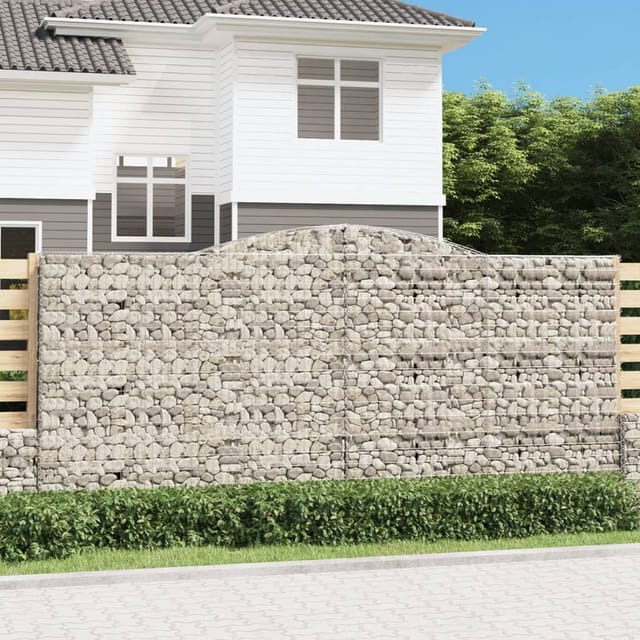 vidaXL Gabionen mit Hochbogen 10Stk 400x50x180/200cm Eisen 1955782