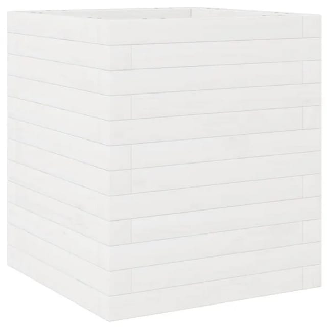 vidaXL Pflanzkübel Weiß 40x40x46 cm Massivholz Kiefer 2101122