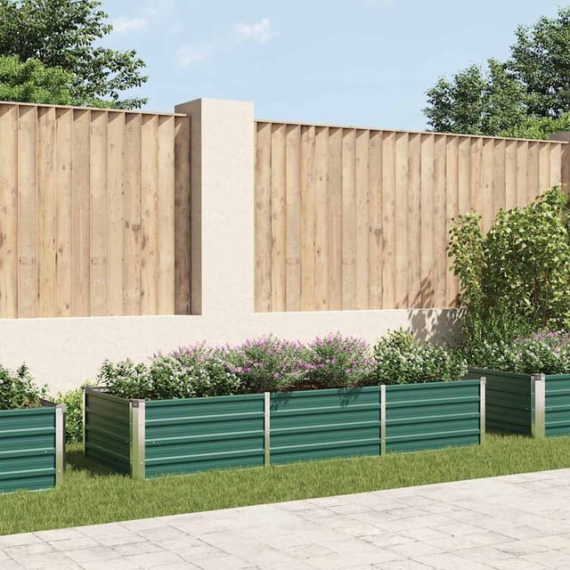 vidaXL Garten-Hochbeet Stahl 240x80x45 cm Grün 659808