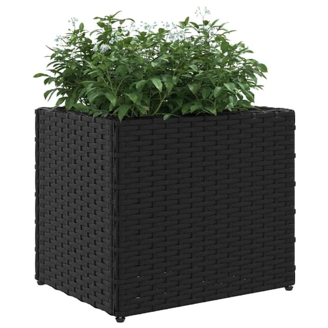 vidaXL Pflanzkübel 2 Stk Schwarz 36x30x32 cm Poly Rattan 2104045