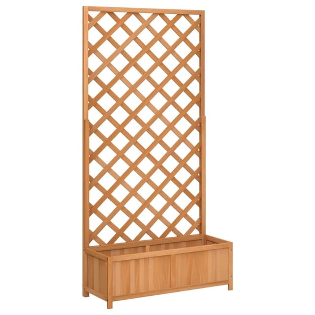 vidaXL Pflanzkübel mit Spalier Braun Massivholz Tanne 1945461