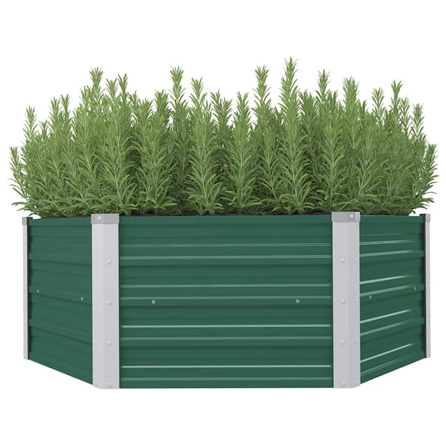 vidaXL Hochbeet 129 x 129 x 46 cm Stahl Grün 661633