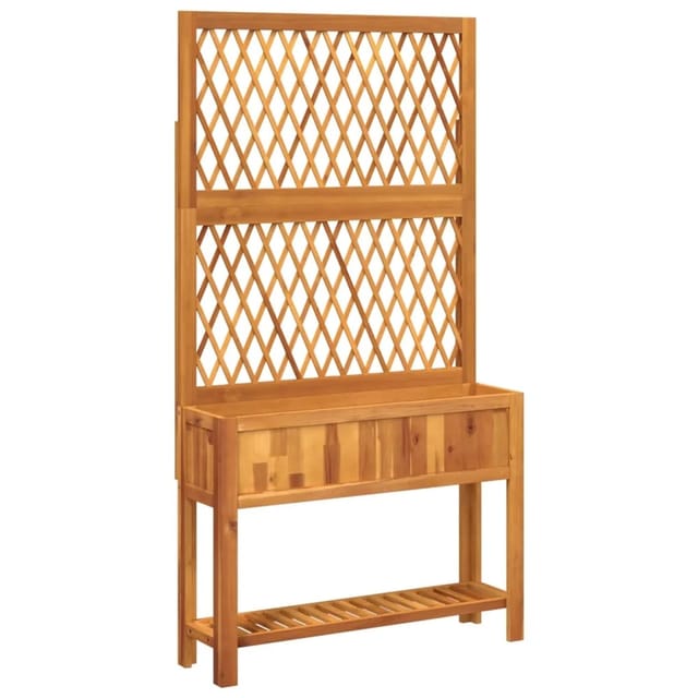 vidaXL Pflanzkübel mit Rankgitter & Ablage 100x32x185 cm Akazienholz 2152854