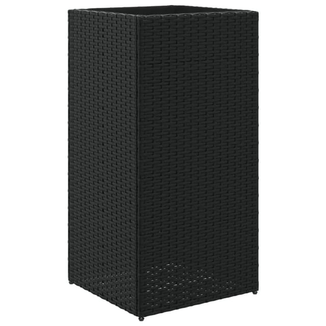 vidaXL Pflanzkübel Schwarz 40x40x80 cm Poly Rattan 2107777