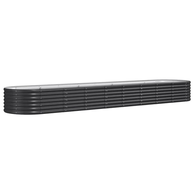 vidaXL Hochbeet Pulverbeschichteter Stahl 368x80x36 cm Anthrazit 1179758