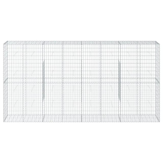 vidaXL Gabione mit Deckel 400x50x200 cm Eisen 2162875