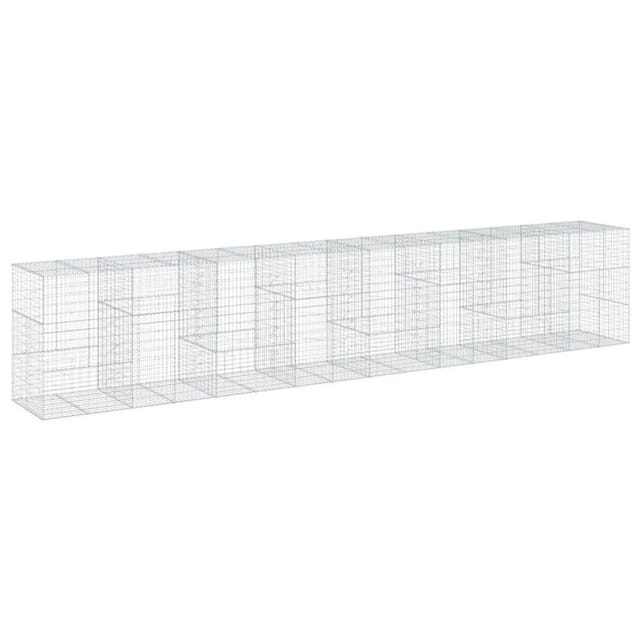 vidaXL Gabione mit Deckel 800x100x150 cm Eisen 2149671