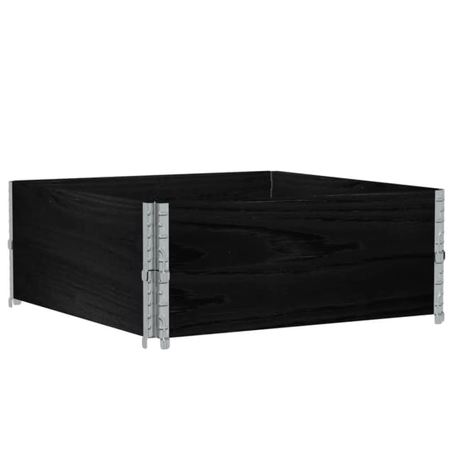 vidaXL Pflanzkisten Schwarz 100x100 cm Massivholz Kiefer 2098482