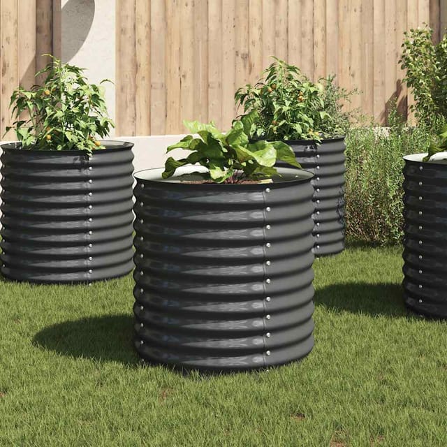 vidaXL Garten-Hochbeet 80x80x81 cm Stahl Grau 660441