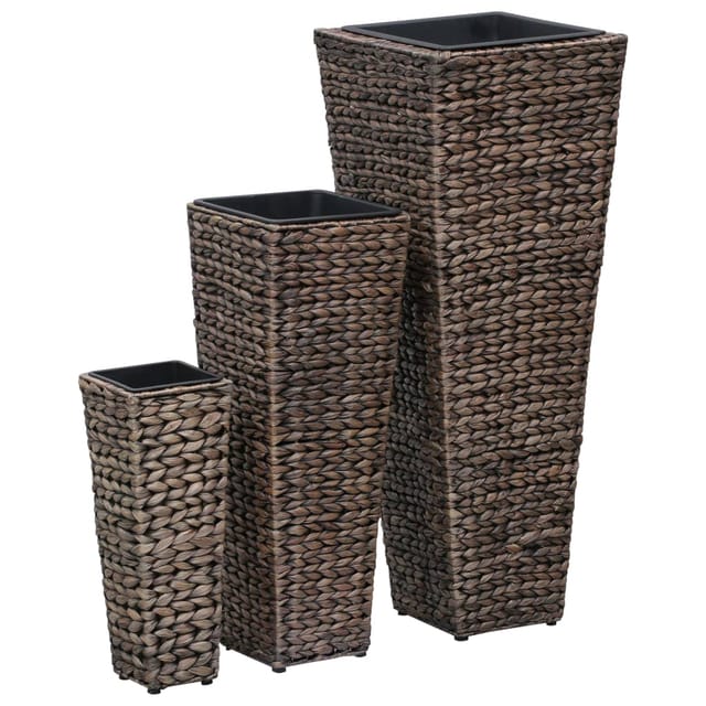 vidaXL Garten-Hochbeete 3-Tlg Wasserhyazinthe Dunkelbraun 660485