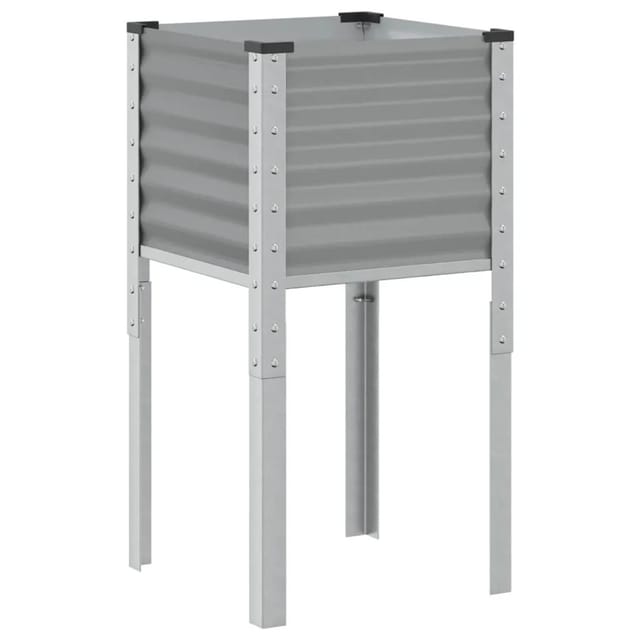 vidaXL Pflanzkübel Grau 45x45x88 cm Stahl 2164500
