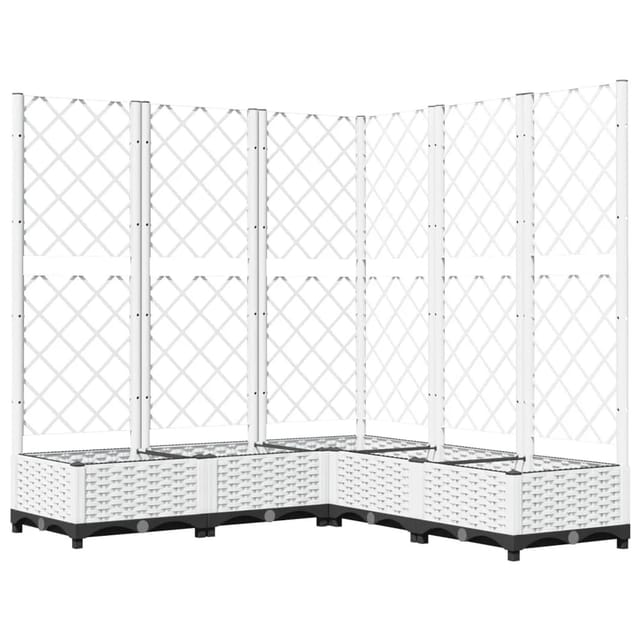 vidaXL Pflanzkübel mit Rankgitter Weiß 120x120x121,5 cm PP 1628781