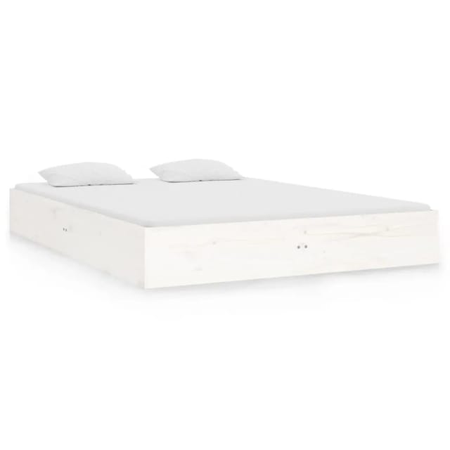vidaXL Massivholzbett Weiß 140x190 cm1279674