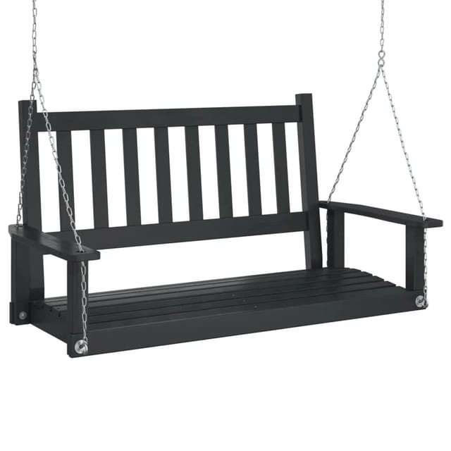 vidaXL Hollywoodschaukel mit Metallketten Schwarz Massivholz Tanne 2144526