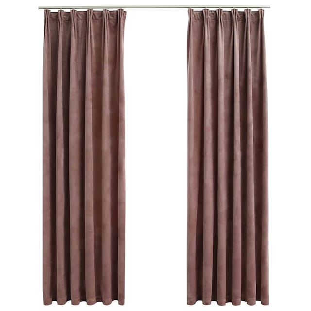 vidaXL Verdunkelungsvorhänge Haken 2 Stk Samt Antik-Rosa 140x225cm