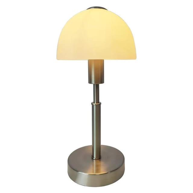 Dapo Glas-Nachttischlampe Maiolo Nickel E14
