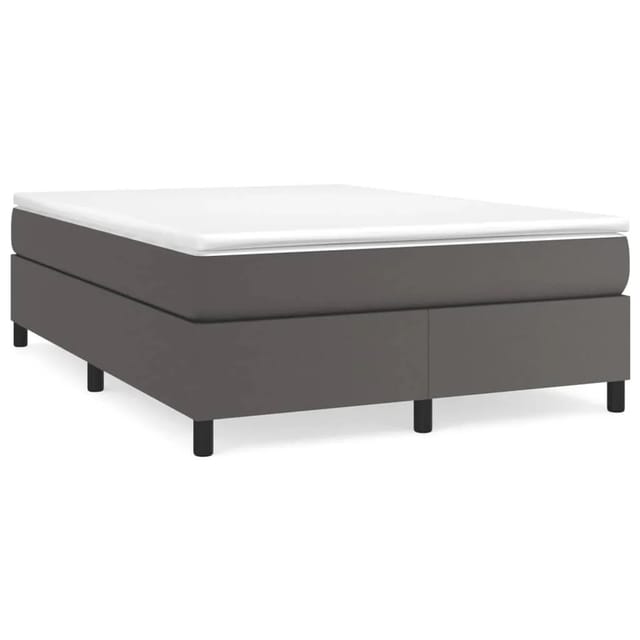vidaXL Boxspringbett Grau 140x200 cm Kunstleder1469663
