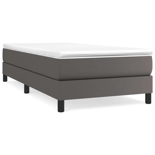 vidaXL Boxspringbett Grau 90x200 cm Kunstleder1393302