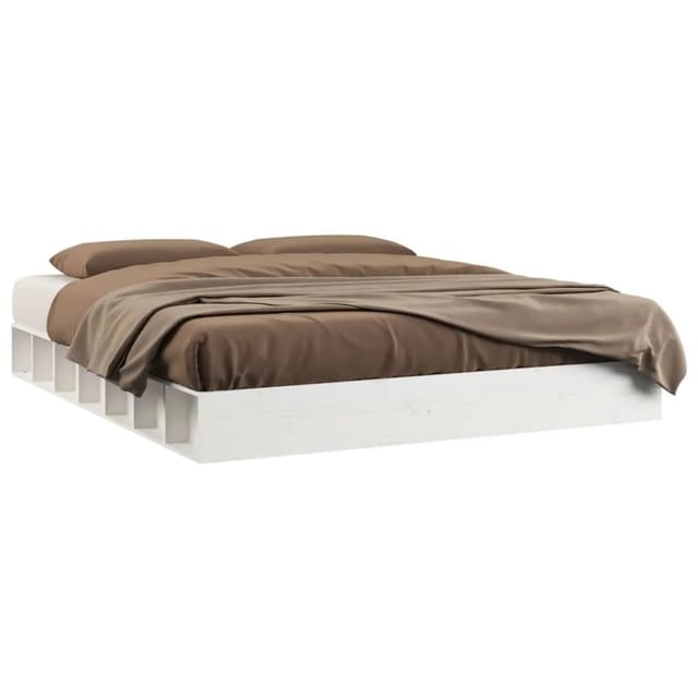 vidaXL Massivholzbett Weiß 200x200 cm1280169