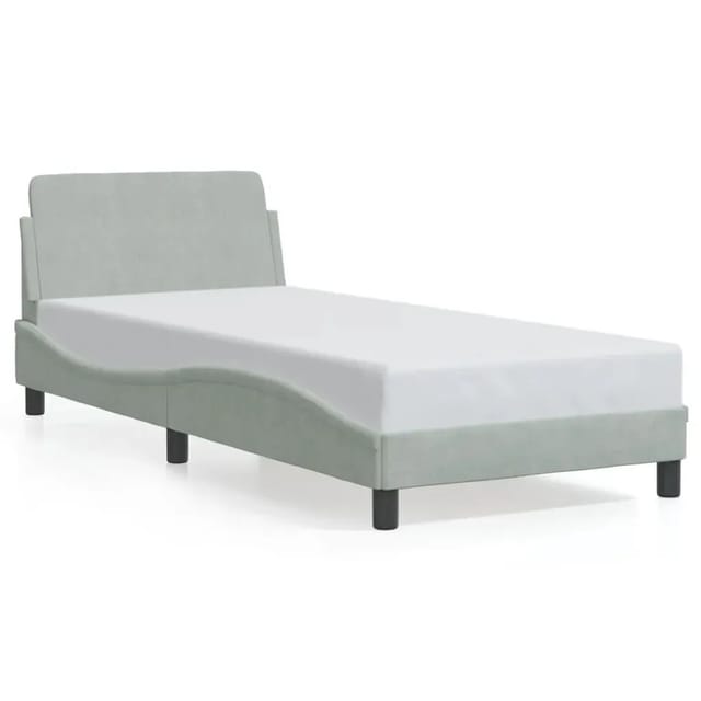 vidaXL Bettgestell mit Kopfteil Hellgrau 80x200 cm Samt Modell 51956414