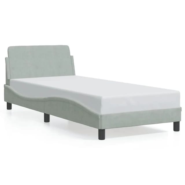vidaXL Bettgestell mit Kopfteil Hellgrau 90x200 cm Samt Modell 11957706