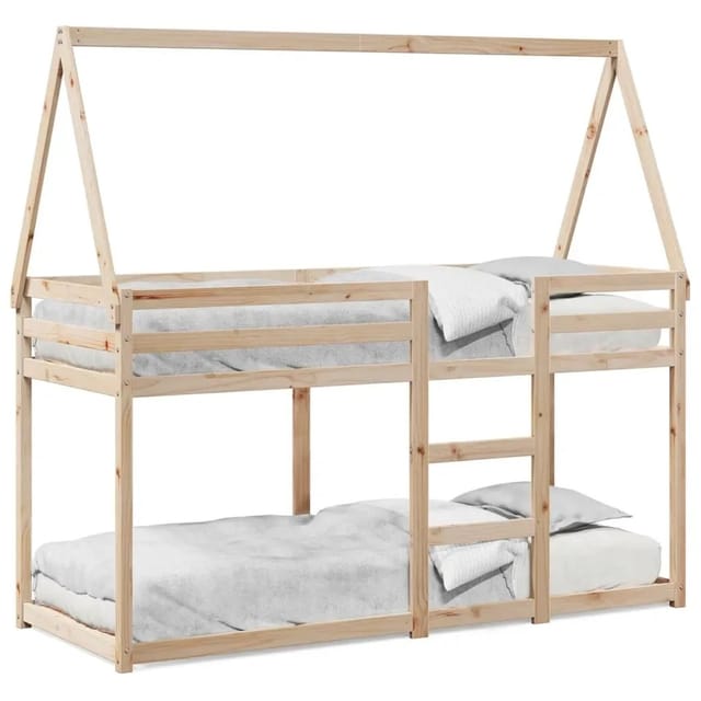 vidaXL Etagenbett mit Dach 80x200 cm Massivholz Kiefer2104775