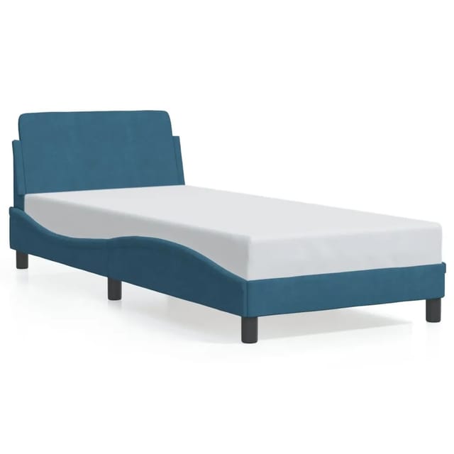vidaXL Bettgestell mit Kopfteil Blau 80x200 cm Samt1958096