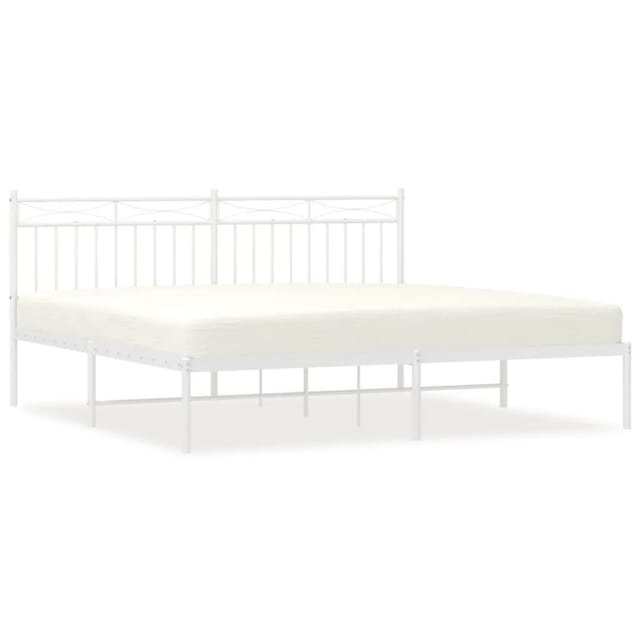 vidaXL Bettgestell mit Kopfteil Metall Weiß 183x213 cm Modell 181909423